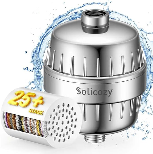 Chlorine Buster ! 25+ Stage High Output Shower Filter for Shower Heads – Softens Water Filter Removes 99% of Impurities – Improves Skin, Hair, Nails – Reduces Dry Itchy Skin, Dandruff