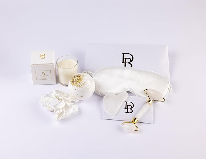 White Wellness Box 12pc Self Care Spa Gift Basket for Women - Loving Gift Basket for Mothers Day, Birthday, Best Friend set, Womens Beauty Kit. Luxury Gifts with Scented Candle, Bath Bomb.