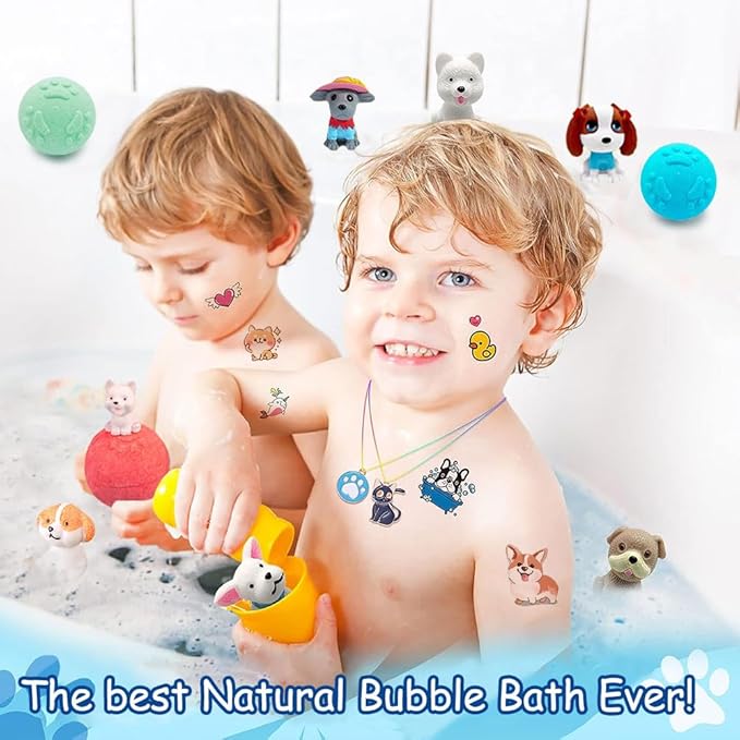 Bath Bombs for Kids with Surprise Inside for Boys Girls Toddlers 20 Pack Kids Gift Set Organic Bubble with Puppy Inside Natural Handmade