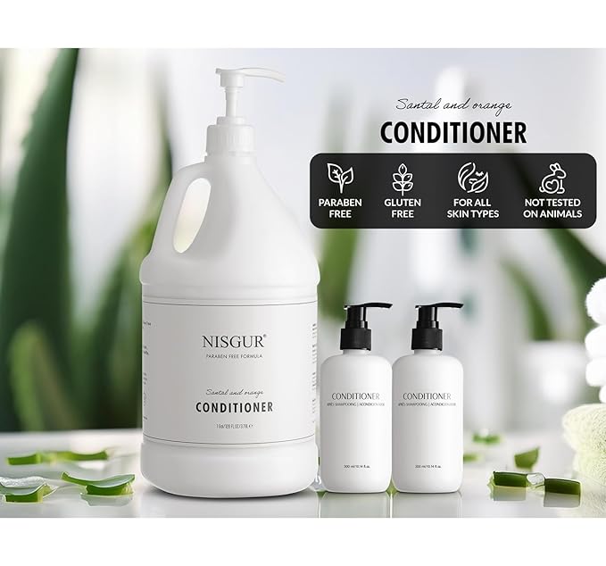 Gallon Shampoo Conditioner and Body Wash Refillable Set with 10.14 oz Matching Pump Bottles 9Pcs Large Capacity Hotel Supplies and Toiletries