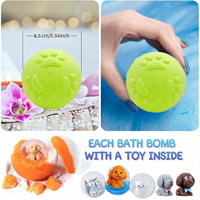 Bath Bombs for Kids with Surprise Inside for Boys Girls Toddlers 20 Pack Kids Gift Set Organic Bubble with Puppy Inside Natural Handmade