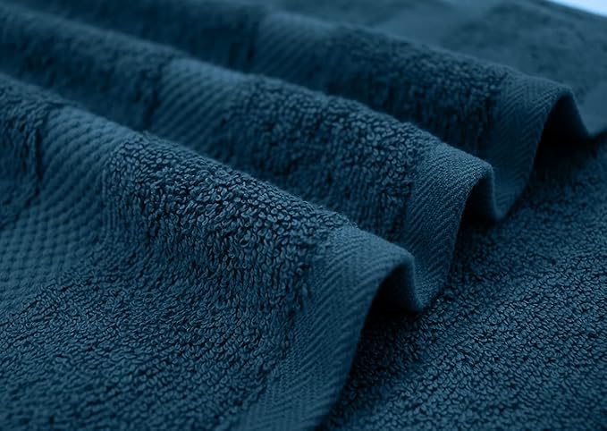 DAN RIVER Bath Towels Set of 4, 27 x 54 Inches, 100% Cotton, Larger & Lighter Weight, Quicker to Dry, Super Soft and Absorbent, Ideal Opal Blue Bath Towel for Daily Use