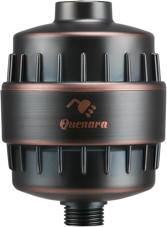 Shower Filter, 20-Stage Showerhead Filters, High Output Shower Head Filter for Hard Water, Water Softener Reduces Dry Skin, Dandruff, Eczema and Improves Skin, Hair and Nails, Bronze