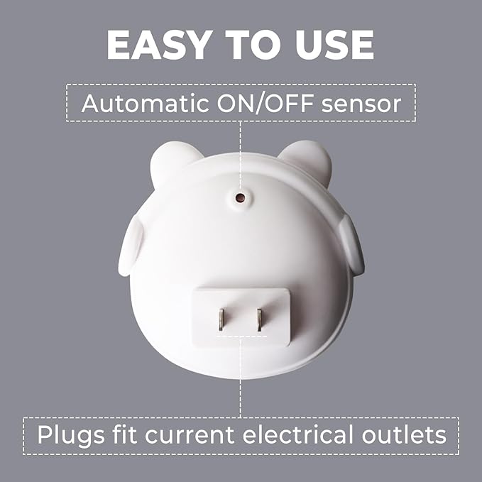 Mini Bear Night Light for Boys and Girls - Cute Printed LED Lamp, Plug-in Night Light for Bedroom, Bathroom, Kitchen - 0.5W Plastic Bear Design, Perfect for Kids' Rooms (Blue)