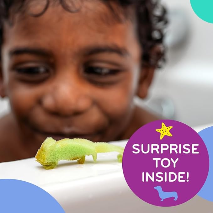 Mobi Little Whale Bath Bombs for Kids 7-Pack, Bath Bombs with Toys Inside, Tropical Fruity Scents, Skin-Friendly & Non-GMO, Fun Color Fizzies for Toddlers