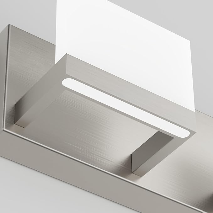 Tipace 8 Lights LED Modern Vanity Light Brushed Nickel Bathroom Lighting Fixture Up and Down Bathroom Wall Light Over Mirror(White Light 6000K)