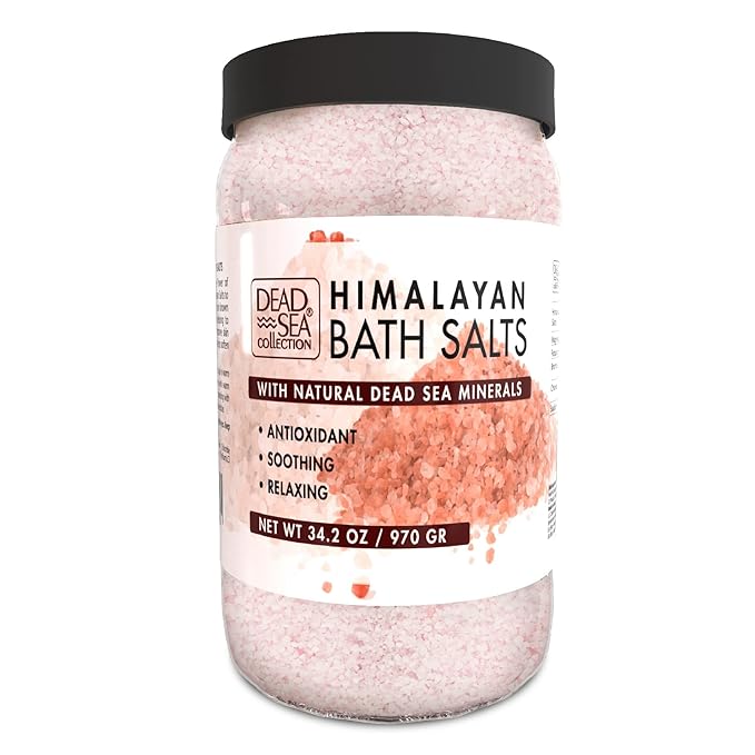 Dead Sea Collection Himalayan Bath Salts – Pure Dead Sea Minerals and Himalayan Pink Salt - Nourishing Soothing and Relaxing Skin and Muscle – 34.2 Oz