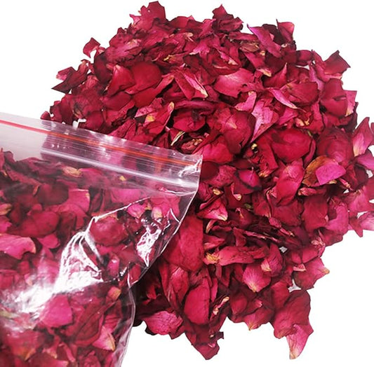 100 Grams Dried Natural Real Red Rose Petals Real Flower Rose Petals for Bath Aromatherapy Wedding Party Decoration Crafts Accessories