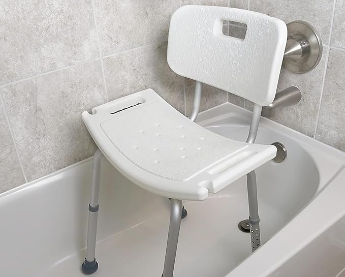 FSA/HSA Eligible, Vaunn Tool-Free Assembly Adjustable Shower Chair Spa Bathtub Seat Bench with Removable Back