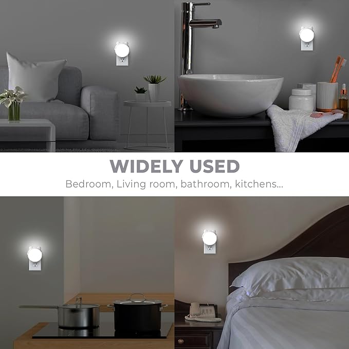 Mini Bear Night Light for Boys and Girls - Cute Printed LED Lamp, Plug-in Night Light for Bedroom, Bathroom, Kitchen - 0.5W Plastic Bear Design, Perfect for Kids' Rooms (White)