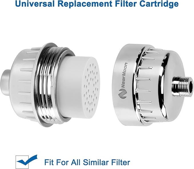 NearMoon 15 - Stage Replacement Cartridge Universal High Output Shower Filter with VC, Reduce Hard Water, Heavy Metal Impurity, Improve Skin & Hair, Fit Any Similar Filter (2 pack)