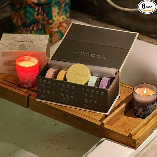 Traditional Herbal Bath Salt Balls-Natural Herbal & Spice Extract Bath Bombs, Relieve Physical & Mental Stress, Moisturize Skin, Help Sleep, Suitable for Business Trips & Travel, 6 Pieces/Set (1)