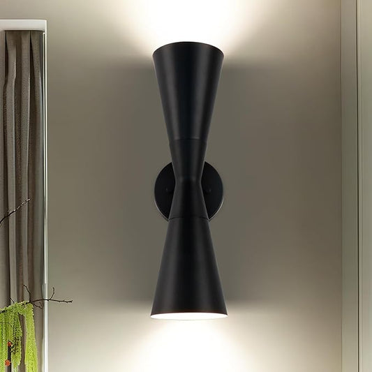 Wall Sconce Bathroom Sconces Lighting, 13 inch Black Modern Sconces Up Down Lights Wall Decor Indoor Wall Light Fixtures for Living Room Hallway Staircase Bedroom Hardwired
