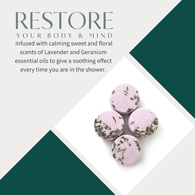 Thulisa Naturals Lavender Shower Steamers Aromatherapy | Organic Shower Bombs with Essential Oils | Self Care Christmas Birthday & Spa Gifts for Women & Men | Stocking Stuffers | 4 Pack