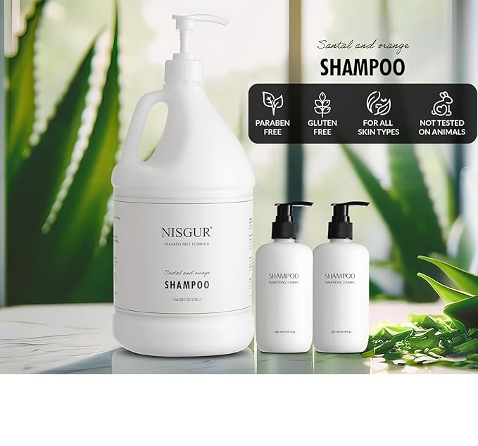 Gallon Shampoo Conditioner and Body Wash Refillable Set with 10.14 oz Matching Pump Bottles 9Pcs Large Capacity Hotel Supplies and Toiletries