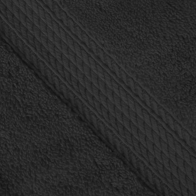 Superior Egyptian Cotton Pile Face Towel/Washcloth Set of 6, Ultra Soft Luxury Towels, Thick Plush Essentials, Absorbent Heavyweight, Guest Bath, Hotel, Spa, Home Bathroom, Shower Basics, Black