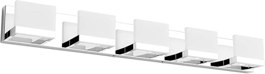 Tipace 5 Lights Modern Chrome Vanity Light for Bathroom Wall Light Up and Down LED Bathroom Light Fixtures Over Mirror(White Light 6000K)