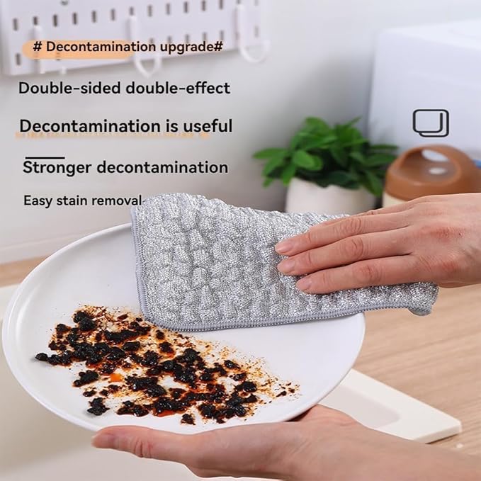 10 PCS Multipurpose Wire Dishwashing Cloth 2025 Upgraded Double-Sided Dishwashing Cloth, Stainless Steel Wire with Multi-Layer Cotton Thread, Metal Scrubbing Pads for Kitchen Cleaning