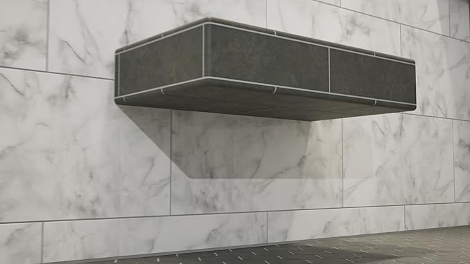 The Original Granite Bracket Floating Shower Bench Kit with Orange Foam Board 18 in. x 10 in. x 4 in. and Shower Bench Bracket - Ready to Tile Shower Seat (1 Count)