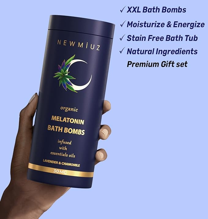 Sleep Well Bubble Bath Bombs Melatonin Infused Lavender Chamomile Essential Oils Luxurious Bath for Dry Skin Perfect Self Care Gifts for Women and Men