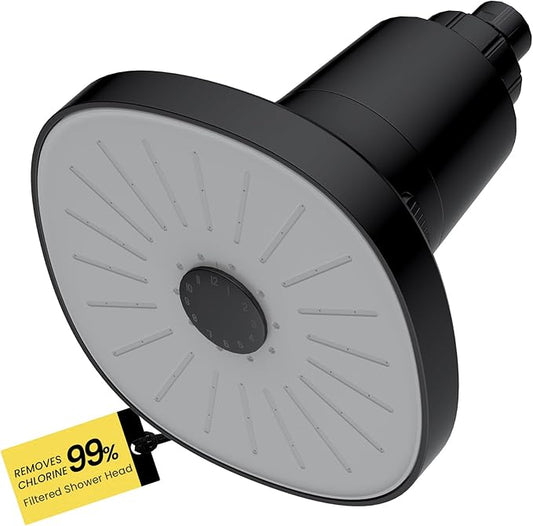 Ryamen Filtered Shower head, Rain Shower Head with Filter, High Pressure Shower Filter Head for Hard Water, 99% REMOVAL for Chlorine, Heavy Metals, Improves Skin & Hair, Matte Black