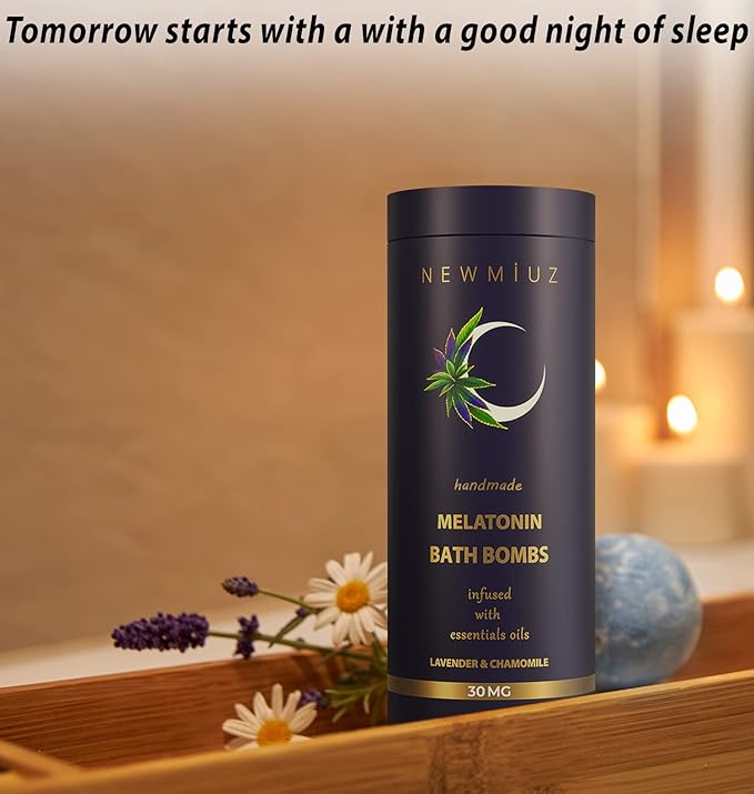 Sleep Well Bubble Bath Bombs Melatonin Infused Lavender Chamomile Essential Oils Luxurious Bath for Dry Skin Perfect Self Care Gifts for Women and Men