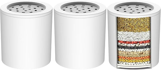 Cobbe 20 Stage Shower Filter Cartridge for Hard Water Showerhead Filters - 3 Pack Replaceable Cartridges - High Output Shower Water Filter for Chlorine and Harmful Substances Removal