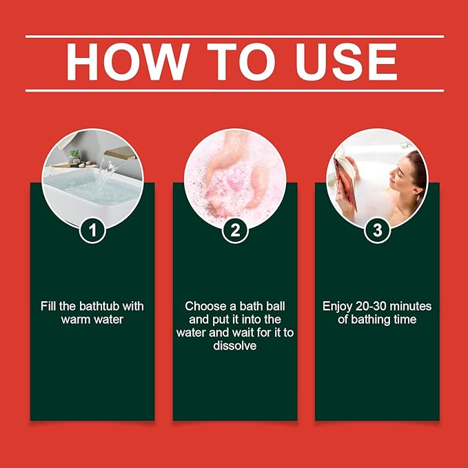 Christmas Bath Bombs Set - 6 Pack with Sea Salt & Long-Lasting Floral Fragrance, Rich Bubbles for Moisturizing & Deep Relaxation, Perfect Holiday Gift