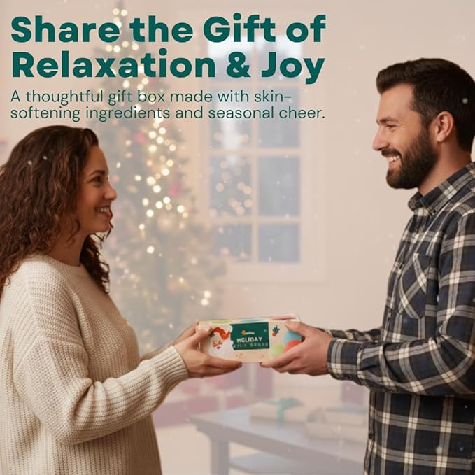 Latika Holiday Bath Bomb Box - Santa for Ultimate Relaxation and Skin Nourishment a Perfect Holiday Gift