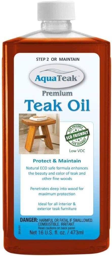 AquaTeak Patented 36" Asia Teak Shower Bench with Shelf & AquaTeak Two-Step Care Kit