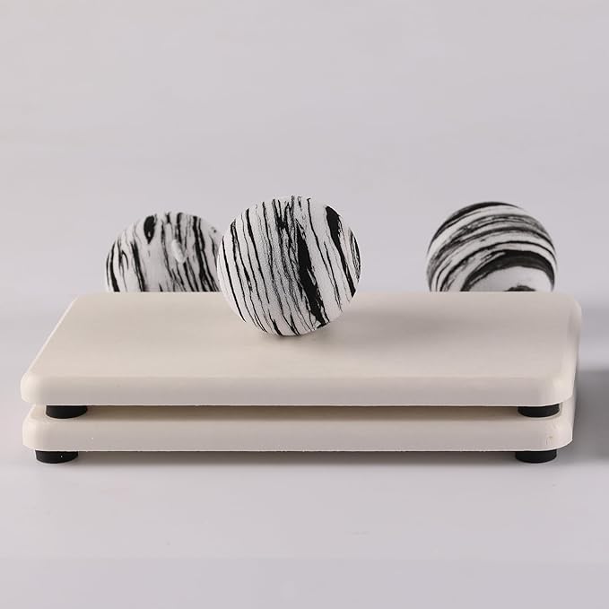 2 Pcs Water Absorbing Stone Trays, Kitchen/Bathroom Sink Soap Dish, Diatomite Tray Used for Hand Soap & Cosmetic Bottles in The Modern Home, 3.15" W x 6.3" L, White