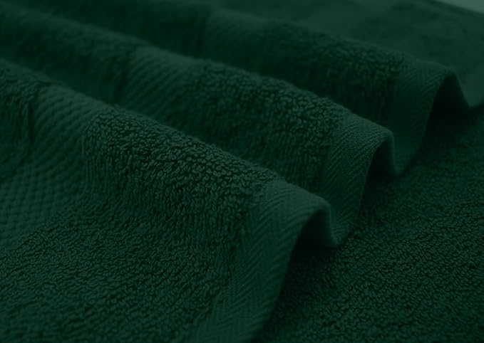 DAN RIVER Bath Towels Set of 4, 27 x 54 Inches, 100% Cotton, Larger & Lighter Weight, Quicker to Dry, Super Soft and Absorbent, Ideal Hotel Towels for Daily Use, Huntergreen