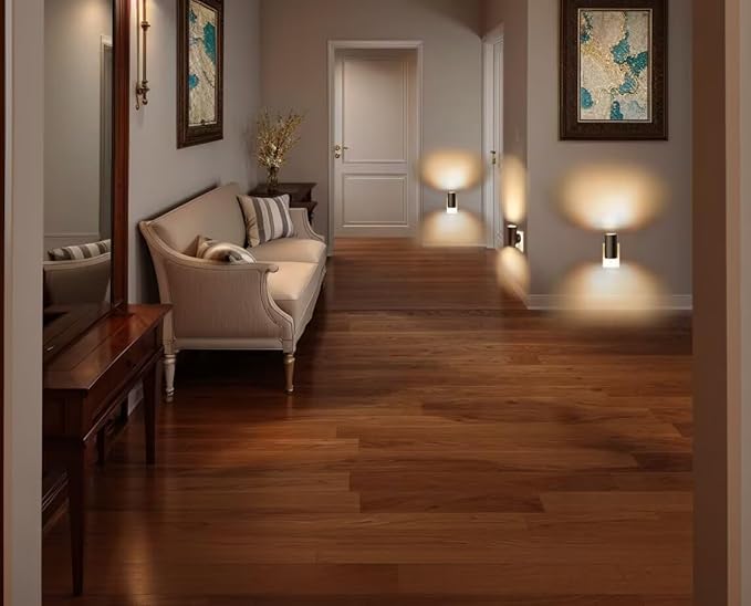 GEPLAD 4 Pack LED Night Light, Plug Into Wall, Dusk to Dawn Sensor, Soft White 3000K,Uplight & Downlight, for Bedroom, Stairway, Hallway,Bathroom Dimmable