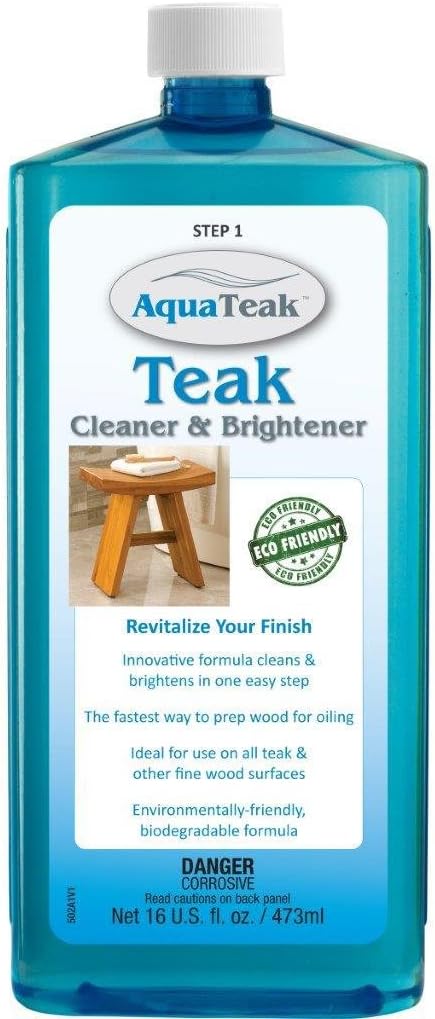 AquaTeak Patented 36" Asia Teak Shower Bench with Shelf & AquaTeak Two-Step Care Kit