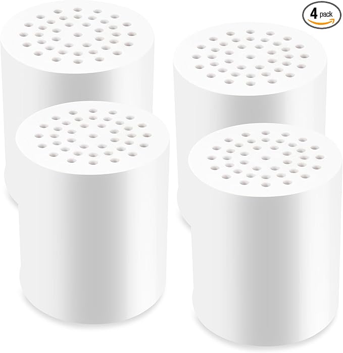 4 Pack 20 Stage Shower Head Filter, Shower Filter Replacement Cartridge for Hard Water, Universally Compatible With Any Similar Design, High Output, Clean and Softener Water