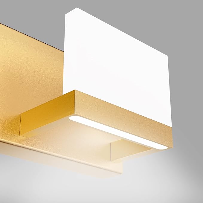 Tipace Gold Bathroom Vanity Light Fixtures Modern LED 3 Lights Vanity Light for Bathroom Up and Down Wall Light Fixtures 6000K