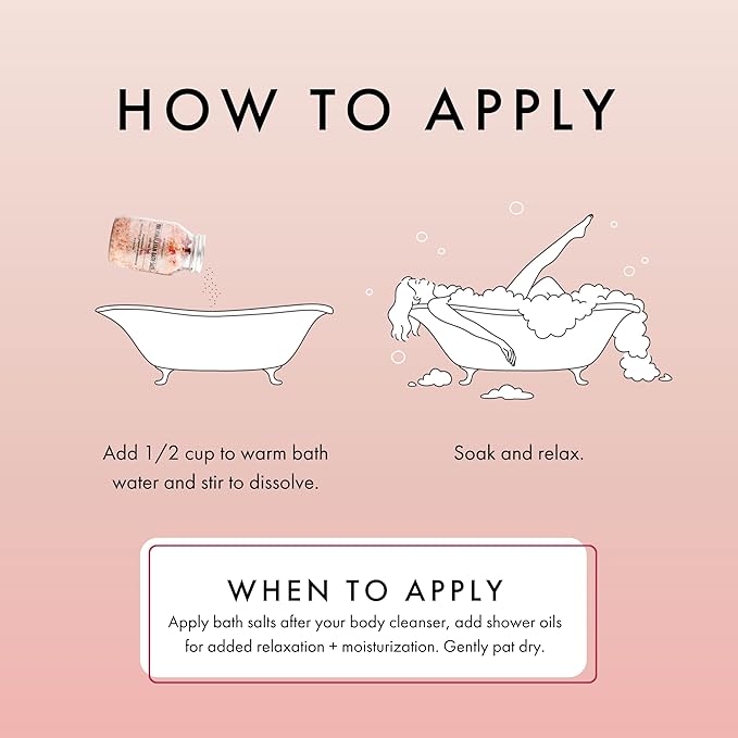 Beaute DE Provence Pink Himalayan Bath Salt with Rose Petals - 100% Natural Aromatherapy & Relaxation - Ylang Grapefruit Essential Oil Bath Salts for Women - Cruelty-Free, Revitalize & Soothes Skin