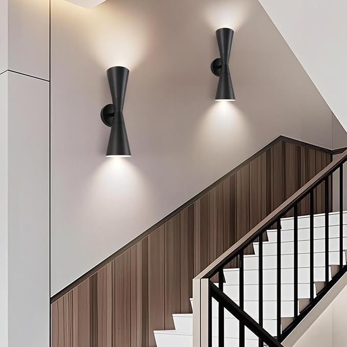 Wall Sconce Bathroom Sconces Lighting, 15 inch Black Modern Sconces Up Down Lights Wall Decor Indoor Wall Light Fixtures for Living Room Hallway Staircase Bedroom Hardwired