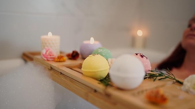 Handmade in USA Organic Bath Bombs Gift Set for Women All Natural with Epsom Salt Relaxation Dead Sea Salt Safe Bath Bombs Kit for Kids Her Mom Mother Grandma Girlfriend - Best Gifts Idea