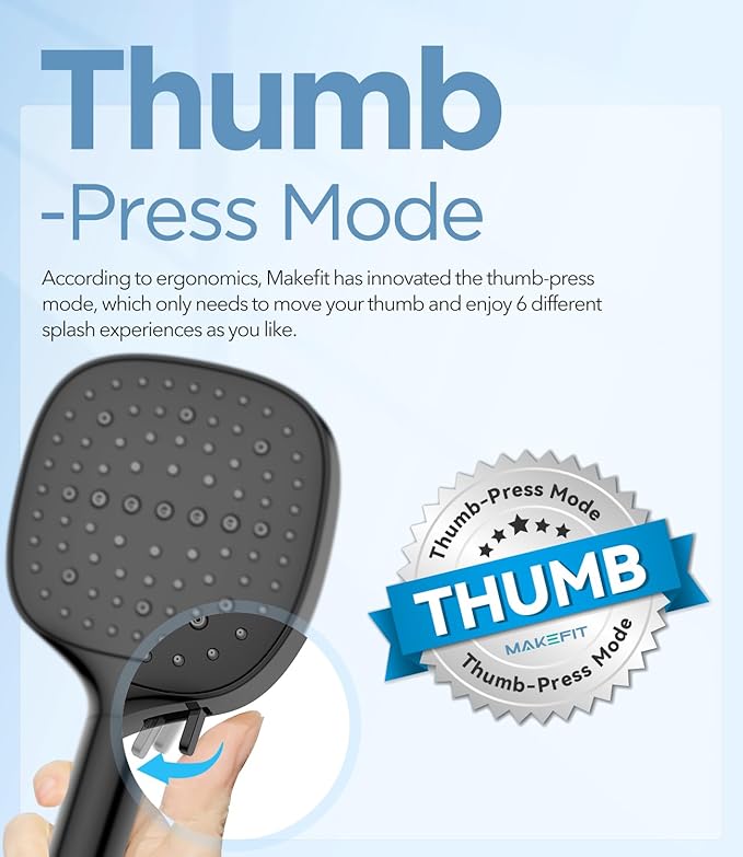 MakeFit Filtered Shower Head with Handheld, 7 Modes High Pressure Handheld Showerhead with Filters, Detachable Shower Heads Water Softener Filters Beads for Hard Water - Remove Chlorine & Heavy Metals