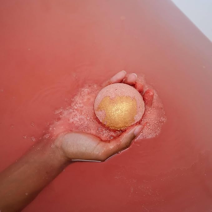 ANIHANA Bath Bomb with Coconut Oil, Paraben Free, Hand-Crafted Luxury Fizzers, Refreshing Peach Smoothie Scent, 6.3 oz