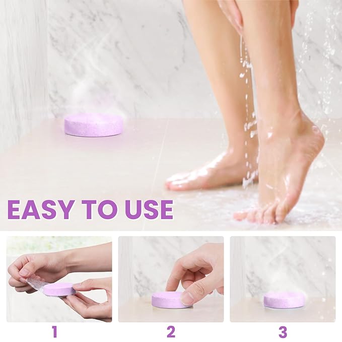 Shower Steamers 8 Pack Set Shower Bombs Tablets in Purple Box with 8 Fragrances with Shea Butter for Self-Care & Relaxation, Idea for Women and Men