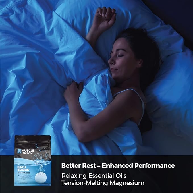 Magnesium Epsom Salt Bath Bombs - Fast-Absorbing Muscle Soak for Post-Workout Recovery - Bath Bombs for Sore Muscles and Pain- Tranquil Foot Soak Bombs - Athletic Recovery Bath - 2 Packs