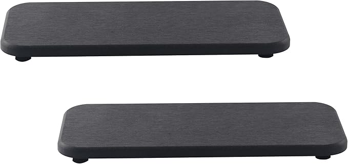 2 Pcs Water Absorbing Stone Trays, Kitchen/Bathroom Sink Soap Dish, Diatomite Tray Used for Hand Soap & Cosmetic Bottles in The Modern Home, 4" W x 9" L, Dark Gray