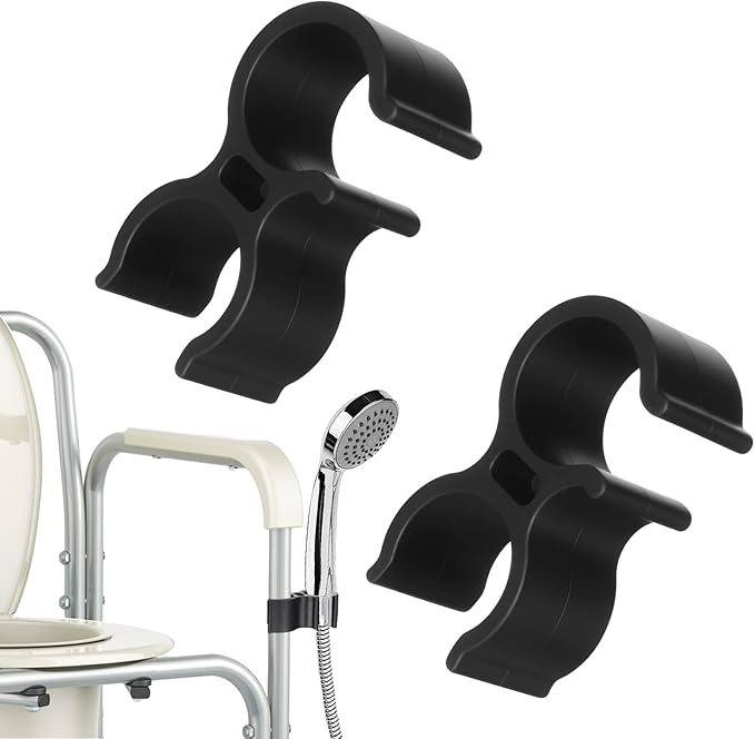 2 PCS Shower Head Holder for Shower Chair, Universal Bath Seat Shower Bracket Attachment for Transfer Bench, Tub Stool, Elderly Disabled Users, Universal Fit