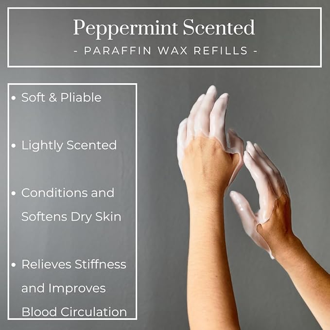 1lb Peppermint Scented Paraffin Wax, Paraffin Wax for Hand and Feet, Use with any Paraffin Wax Machine for Hand and Feet, Paraffin Wax Refills for Paraffin Baths, Parrafin Wax Blocks