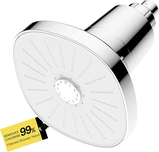 Ryamen Filtered Shower head, Rain Shower Head with Filter, High Pressure Shower Filter Head for Hard Water, 99% REMOVAL for Chlorine, Heavy Metals, Improves Skin & Hair, Chrome Polish