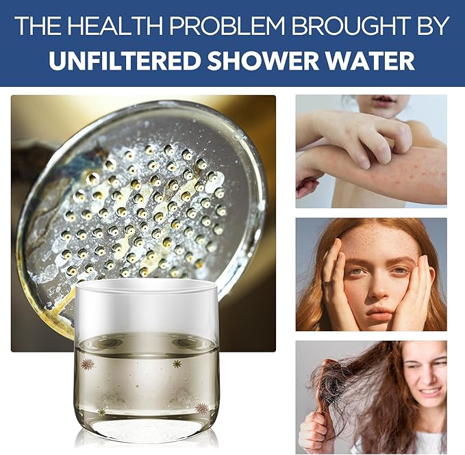 Filtered Shower Head with 5 Modes, HOPOPRO High Pressure Showerhead with Filter, 2-In-1 Fixed Showerhead Filter for Hard Water, Remove 99% Chlorine, Improves Skin Hair Condition (4 Inch Matte Black)