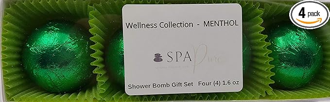 Spa Pure Citrus Mint Aromatherapy Shower Steamers Bombs - Shower Bombs with Essential Oils – Unisex Bath Melts - Self Care and Relaxation Shower Steamer - Enjoy Spa at Home - (4 Count)