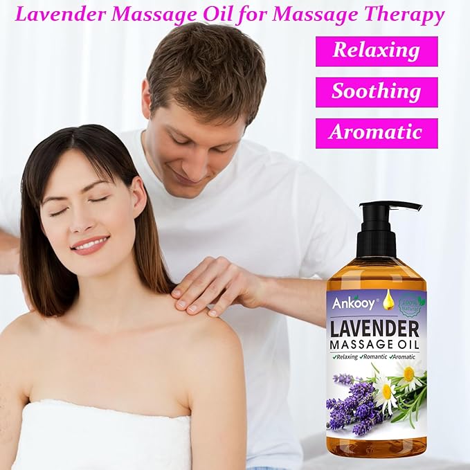 3 Pack Massage Oil for Massage Therapy,Sore Muscle Arnica Oil & Relaxing Lavender Oil & Ginger Oil Lymphatic Drainage & Massage Ball,Spa Massage Christmas Gifts for Men,Stocking Stuffers for Women